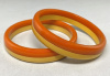 BB427 pr burnt orange and maize laminate bakelite bangles